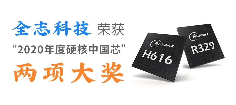 全志科技榮獲“2020年度硬核中國芯”兩項大獎！